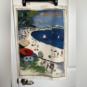 Stof France 100% Cotton Oversized Côte d’Azur Dishtowel by Artist, Agathe.